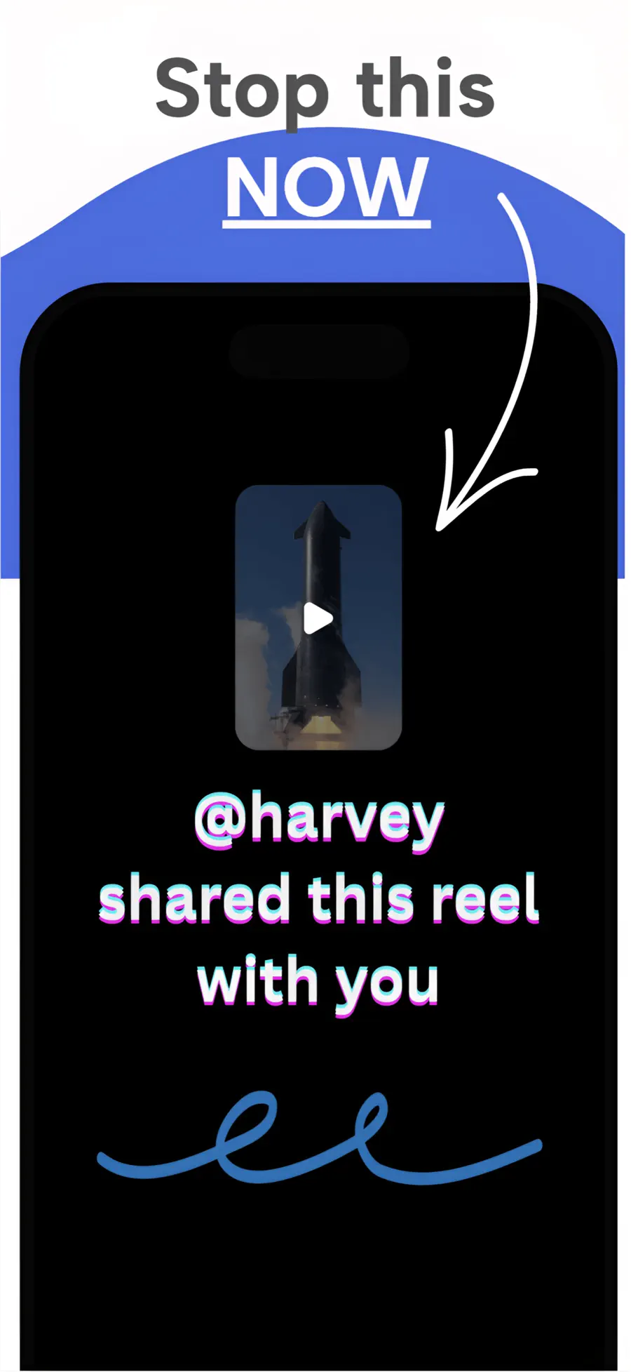 Example social video carrying a shared-with-you identifier