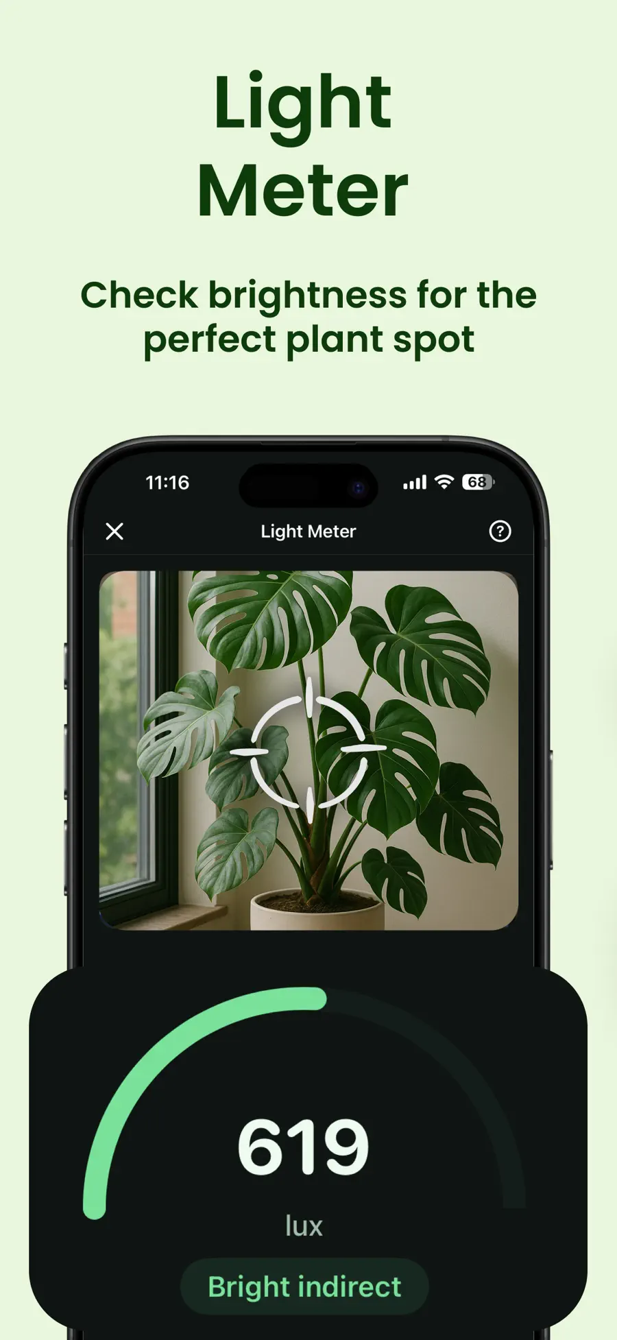 Planthy camera light meter with a lux reading